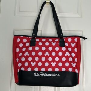 Disney Satchel Tote Bag Bright Red Mickey Icons NWOT